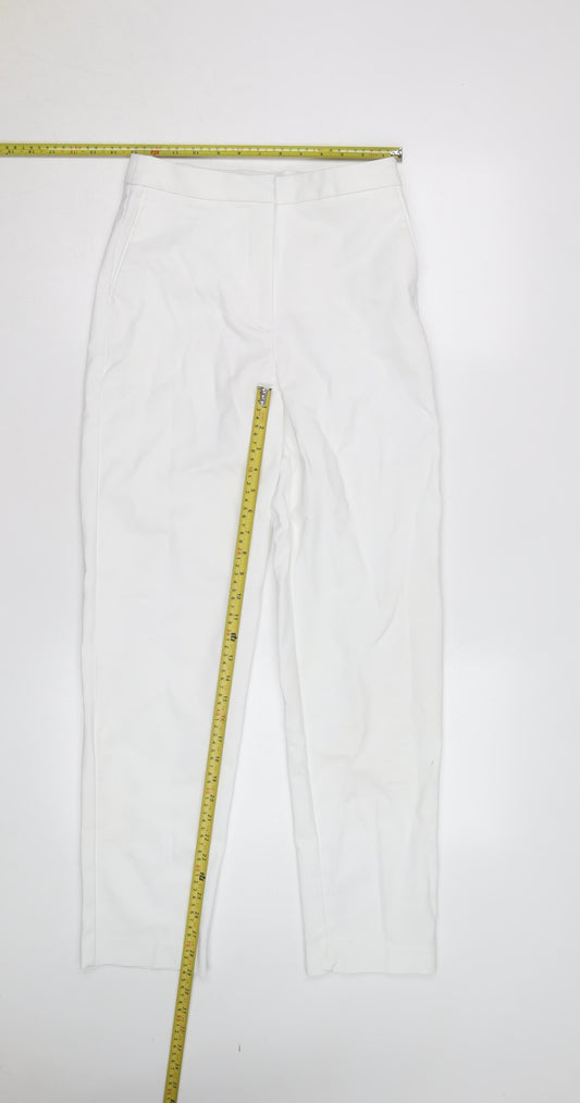 Marks and Spencer Womens White Slim Leg Trousers Size 8