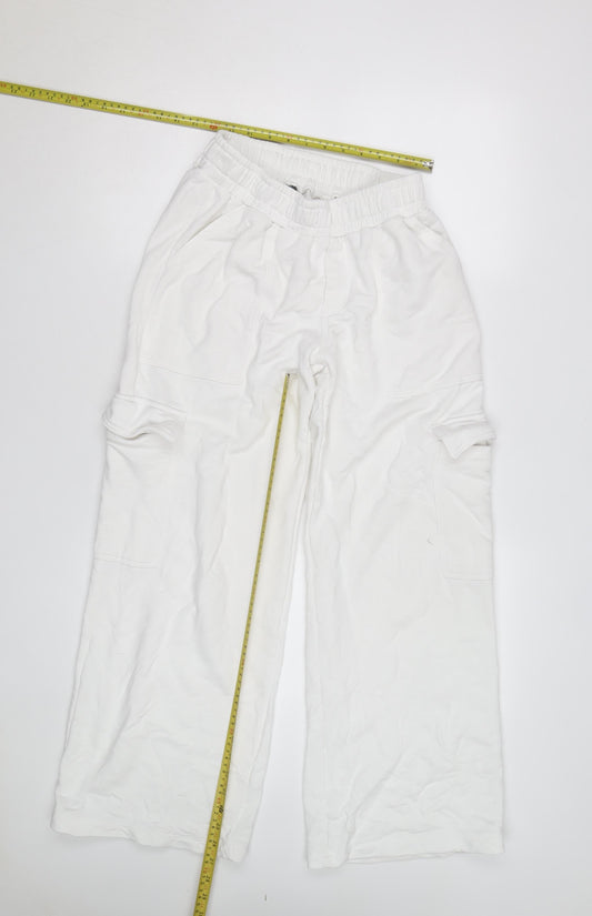 Wild Fable Men's White Cargo Trousers S Relaxed Fit