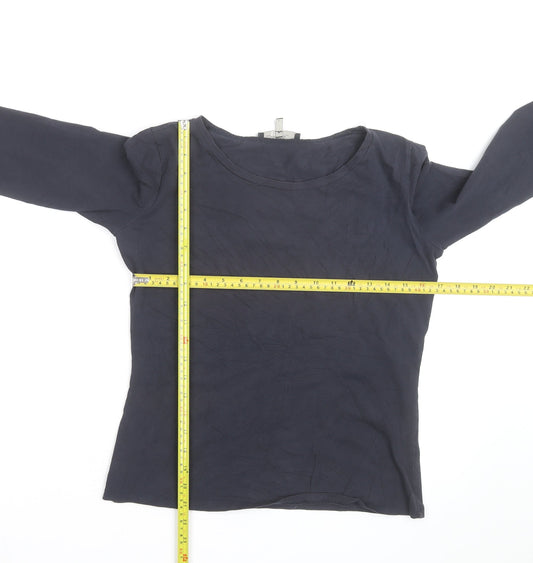 Max Mara Weekend Women's Blue L Basic 3/4 Sleeve Cotton T-Shirt
