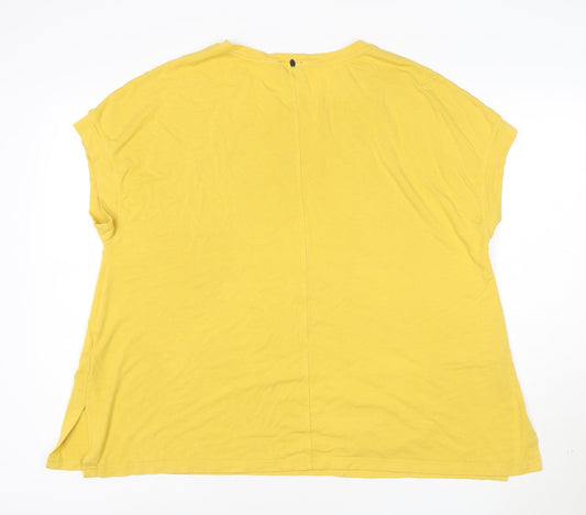 Oneel Women’s Yellow Relaxed Fit Short Sleeve Jersey T-Shirt Size 10