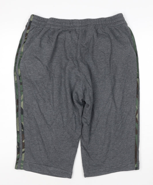 adidas Men's Grey XL Athletic Jersey Shorts with Drawstring