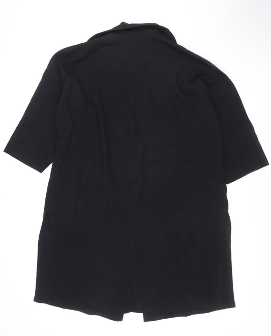 Gail Hoppen Womens Black Wool Mid-Length Overcoat Size 10