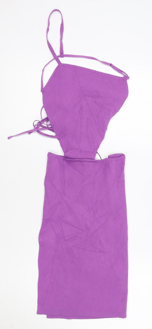 PRETTYLITTLETHING Women’s Purple Bodycon Mini Dress Size S