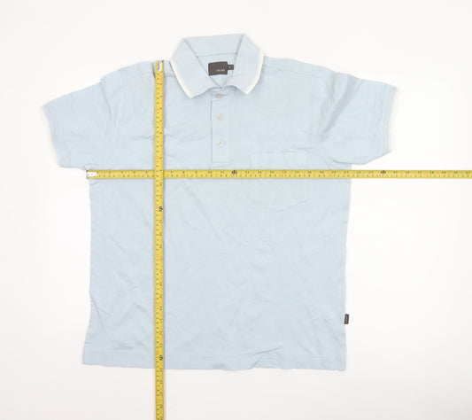 Féraud Men's Blue Short Sleeve Cotton Polo Shirt Size S