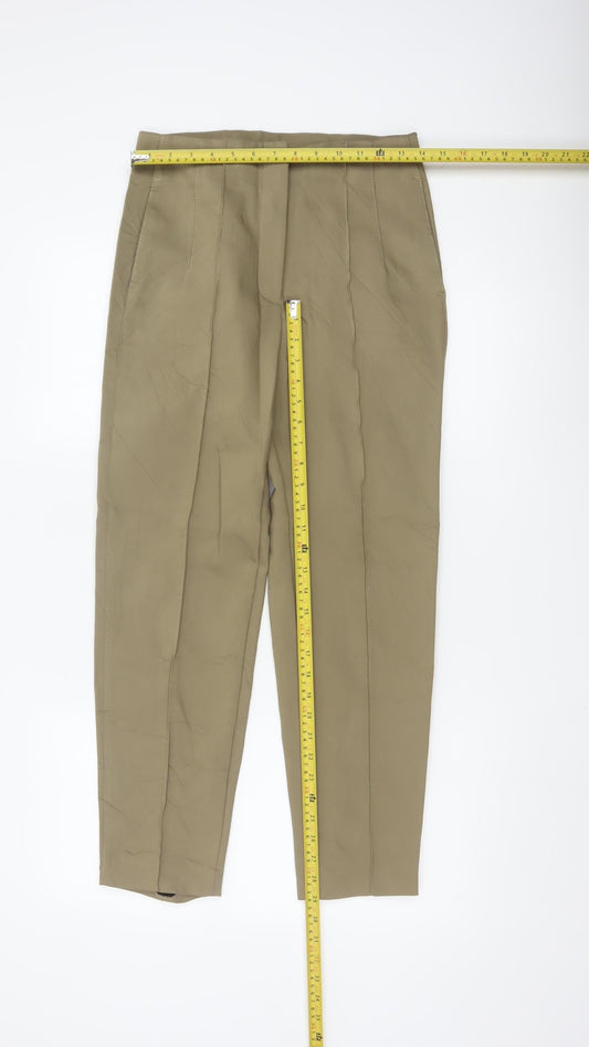 Massimo Dutti Women's Beige Chino Trousers Size 10 Regular Fit