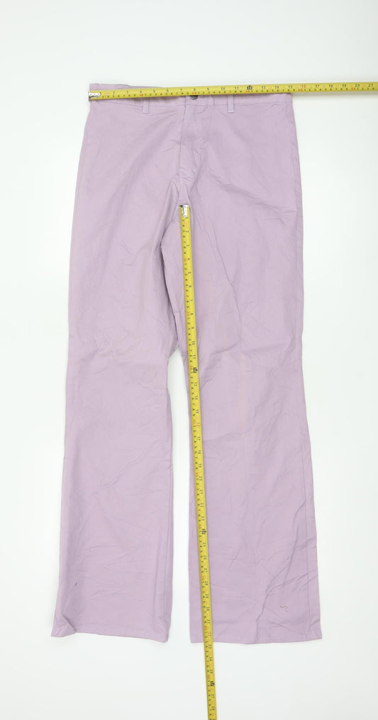 Motel Women's Lilac Wide-Leg Trousers Cotton Blend Size M