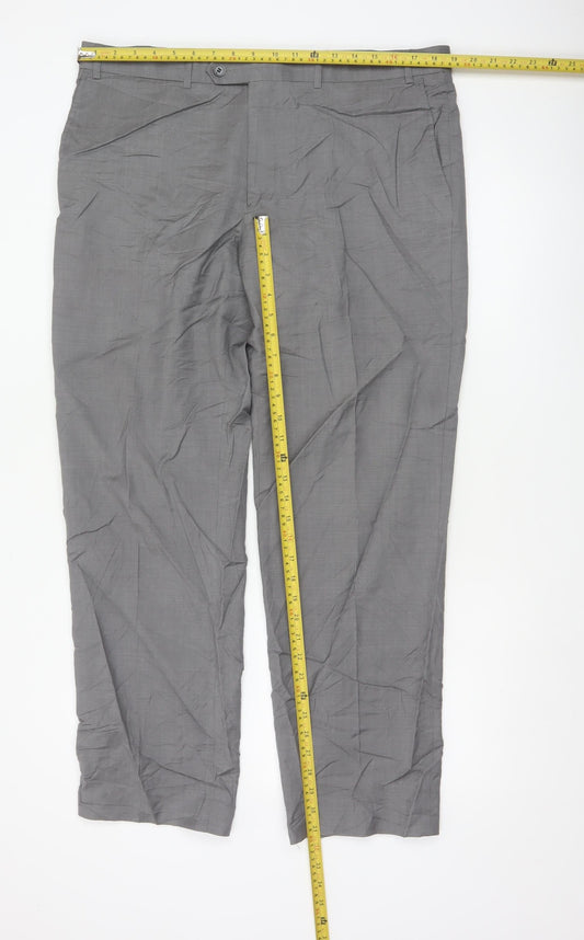 Marks and Spencer Men’s Grey Wool Dress Pants 38W 31L Regular Fit