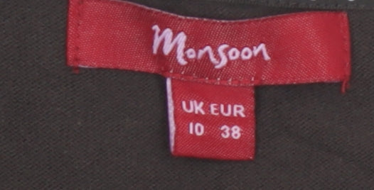 Monsoon Women Brown Size 10 Cotton Knit Shrug Cardigan