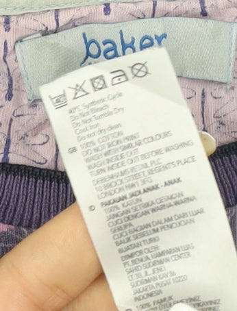 Additional view of Baker by Ted Baker girls’ purple dragonfly print cotton t-shirt age 11-12