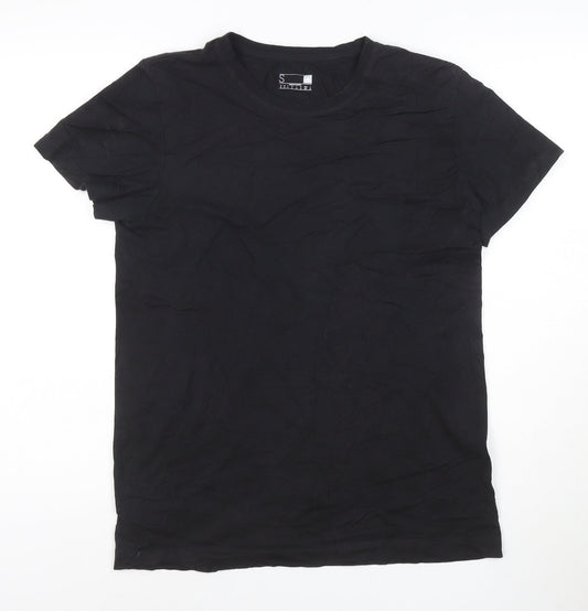 Additional front view of Adidas women’s black short sleeve basic jersey t-shirt, size S