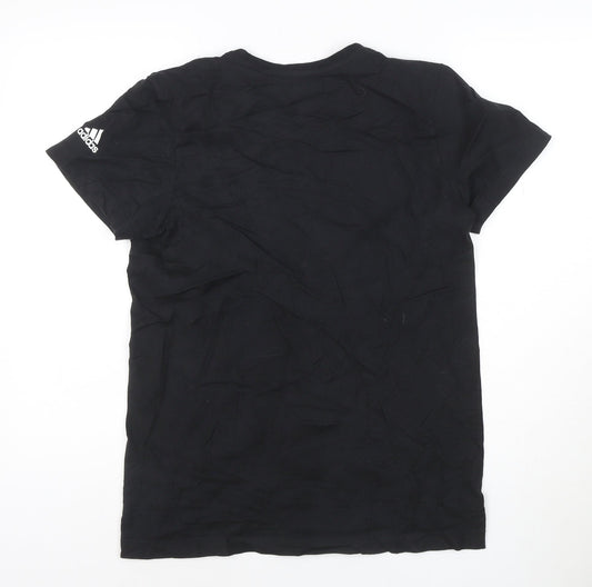 Adidas Womens Black Short Sleeve Basic Jersey T-Shirt Size S