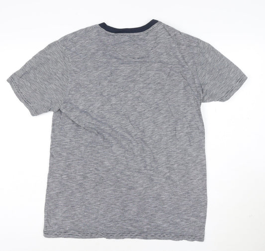 Original Penguin Men's Blue Striped Cotton Crew Neck T-Shirt M
