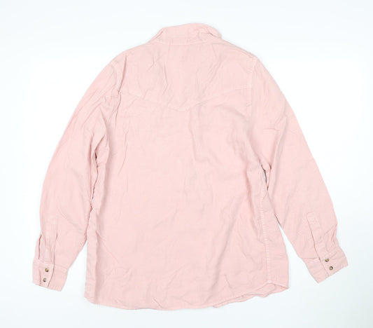 Marks and Spencer Women's Pink Lyocell Button-Up Shirt Size 12