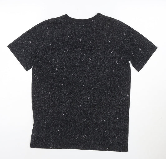 Nike Boys Black Dri-Fit Sports T-Shirt 13-14 Years Gym Training Top