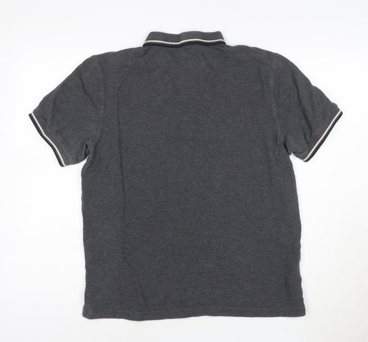Fred Perry Men's Grey Cotton Polo Shirt Size L Regular Fit
