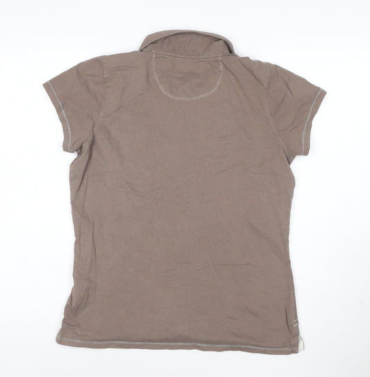 Regatta Women's Brown Polo Shirt UK 16 Cotton Short Sleeve Casual