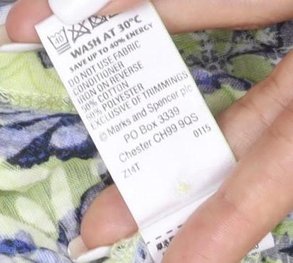 Marks and Spencer Per Una Women's Green Floral Tunic Top Size 16