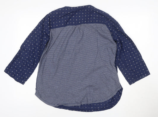 FatFace Women's Blue Floral Cotton Tunic Blouse Size 12