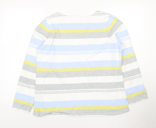 Joules Women’s Multicoloured Striped Long Sleeve Cotton Top Size 16