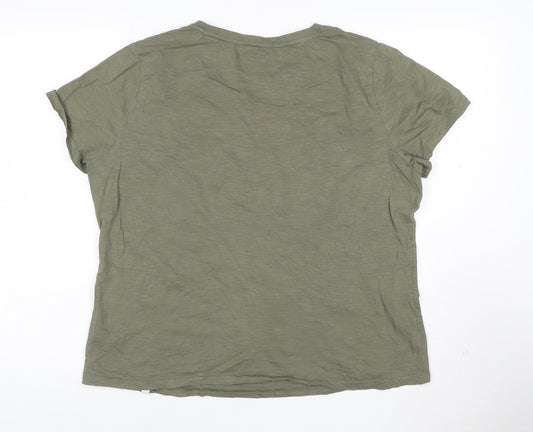 Animal Womens Green Organic Cotton Short Sleeve T-Shirt Size 16