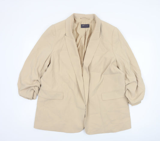 Marks and Spencer Womens Beige Blazer Jacket Size 18 Regular Fit