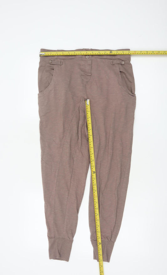 Whistles Women’s Brown Cotton Jogger Style Trousers Size 10