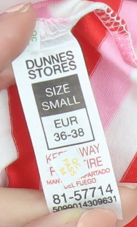Additional view of Dunnes Women Pink Striped Cotton T-Shirt, size S