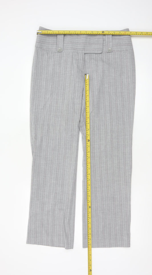 Amaranto Women Grey Pinstripe Straight Leg Trousers Size 14