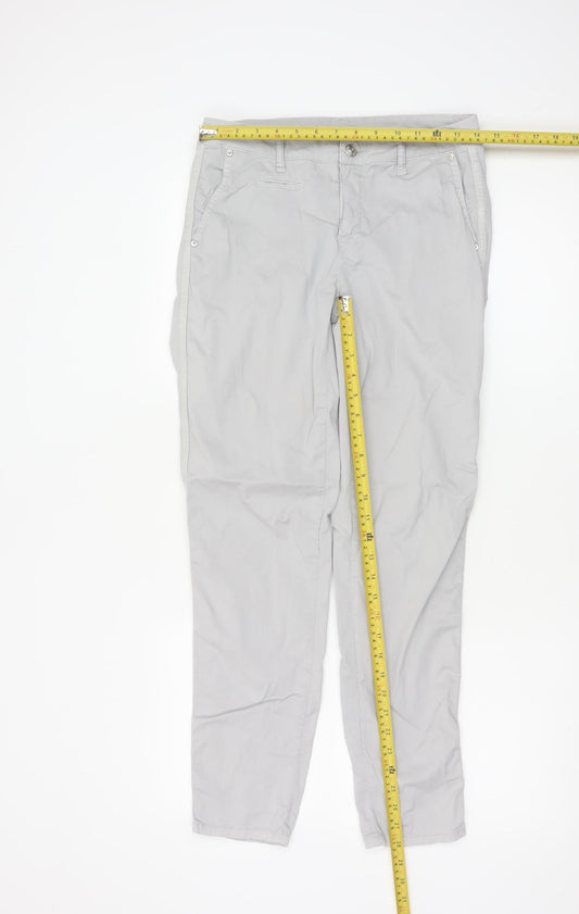 Anna Montana Women’s Grey Chino Trousers Size 10 Stretch Cotton