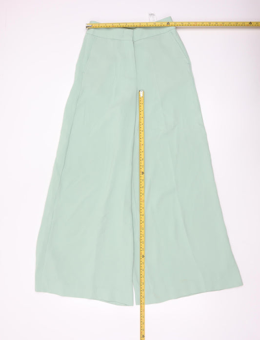 ZARA Women’s Green XS Wide-Leg High Rise Trousers