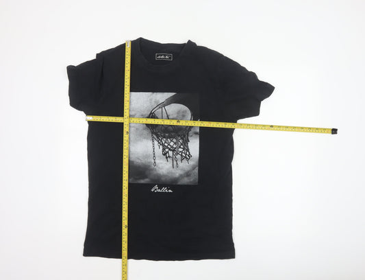 Mister Tee Men's Black Graphic Crew Neck Short Sleeve T-Shirt Size M