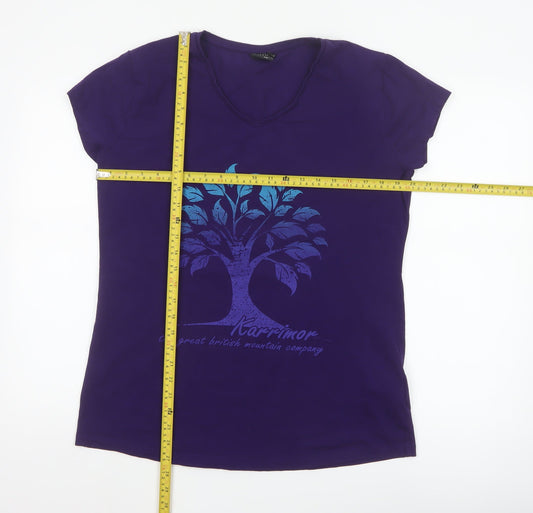 Karrimor Women’s Purple V-Neck Graphic Cotton T-Shirt Size 18