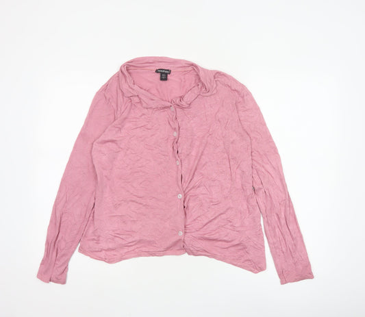 Boohoo Women’s Pink Long Sleeve Button-Up Shirt UK 6