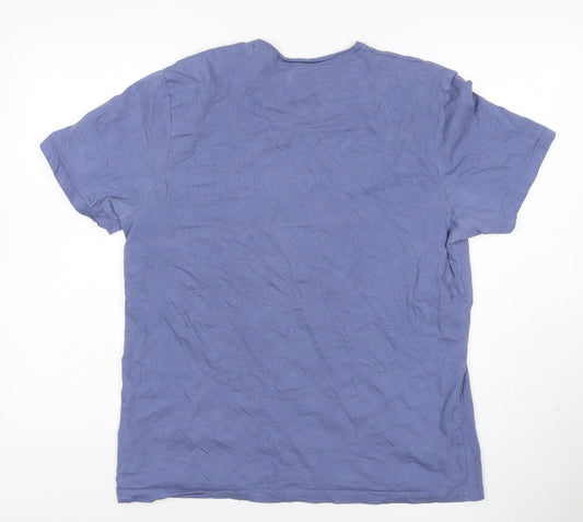 Topman Men's Blue Cotton Crew Neck T-Shirt Size XL Classic Fit
