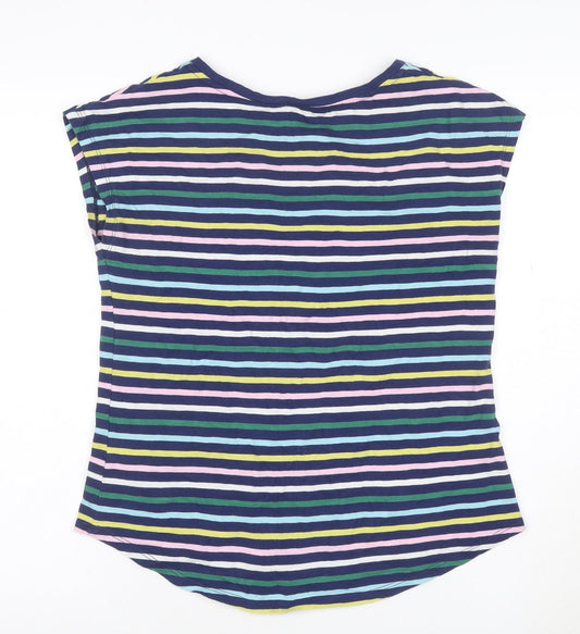 Boden Women's Multicoloured Striped Cotton T-Shirt Size S