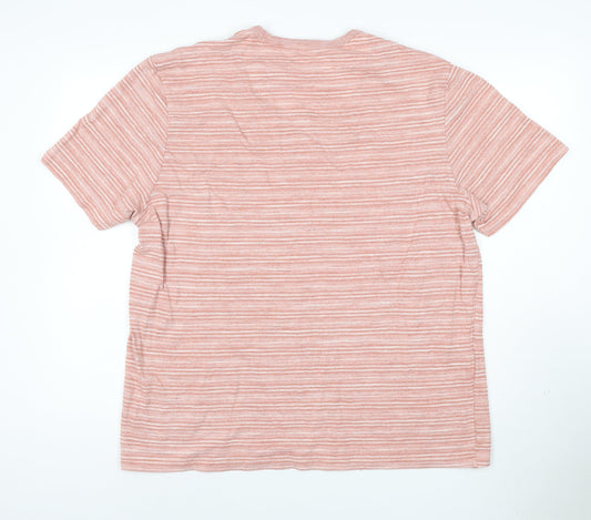 Noah's Ark Women’s Pink Striped Cotton Blend Short Sleeve T-Shirt XL