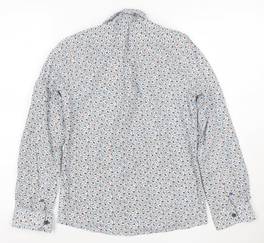 John Lewis Boys Multicoloured Bird Print Cotton Button-Up Shirt 13 Years