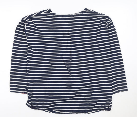 Joules Women’s Blue Striped 3/4 Sleeve Cotton T-Shirt Size L