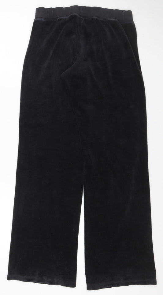 Juicy Couture Black Velour Sweatpants Women’s S Relaxed Fit Drawstring