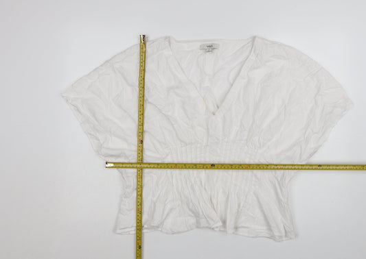 Marks and Spencer Women's White Cotton V-Neck Tunic Blouse Size 20