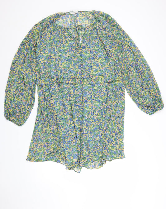 Marks & Spencer Women’s Multicoloured Floral Fit & Flare Dress Size 16