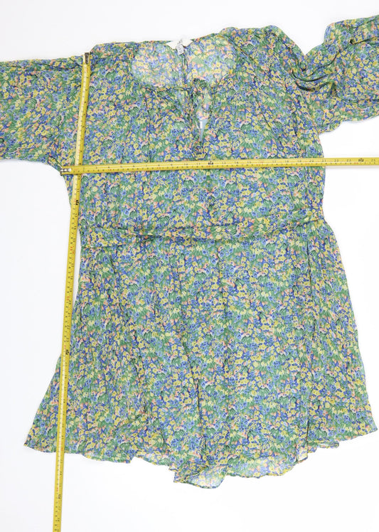 Marks and Spencer Women’s Multicoloured Floral Fit & Flare Dress Size 16