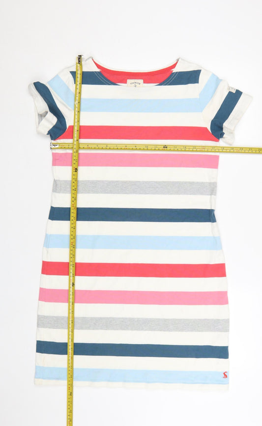 Joules Women’s Multicoloured Striped Cotton T-Shirt Dress Size 12