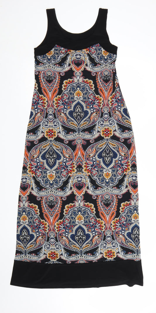 Additional front view of Wallis Petite Multicoloured Paisley Midi Tank Dress UK 10