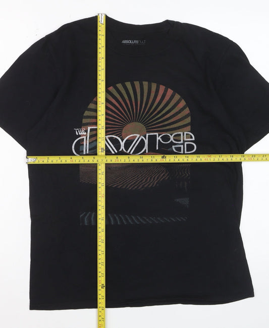 Absolute Cult Men's Black The Doors Graphic Band T-Shirt - Size M