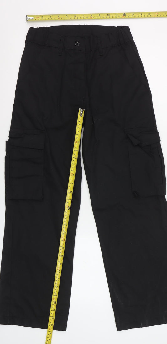 Alsico Men’s Black Cargo Work Trousers 30R Polyester Cotton Blend
