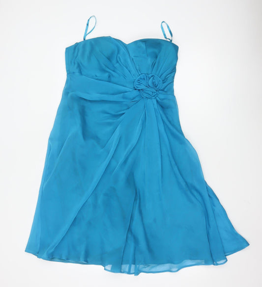 Debut Women's Blue Knee Length A-Line Party Dress Size 12