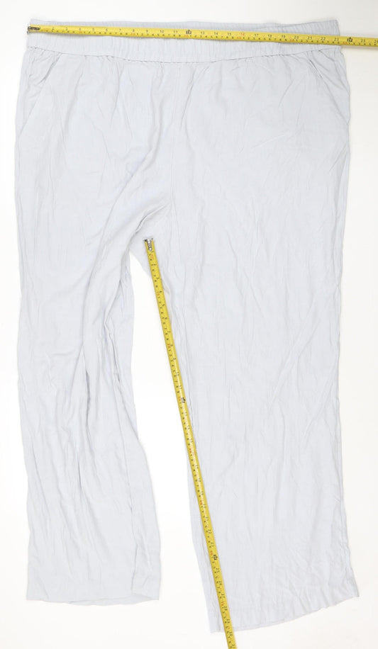 H&M Womens Plus 3XL Grey Wide-Leg Elastic Waist Trousers