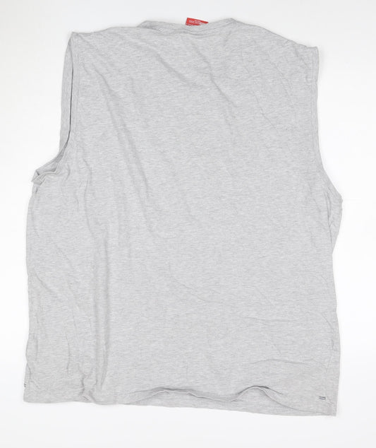 Slazenger Men's Grey Sleeveless Crew Neck T-Shirt 2XL Regular Fit