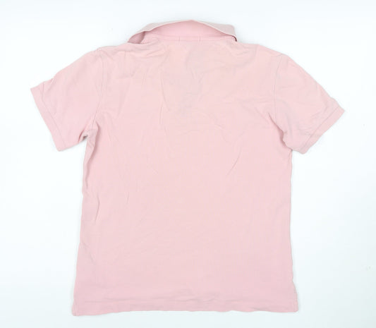 Burberry Men's Pink Slim Fit Cotton Polo Shirt Size S